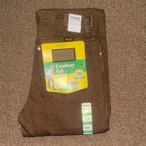 Wrangler Cowboy Cut Slim Fit Pants - Dark Brown
